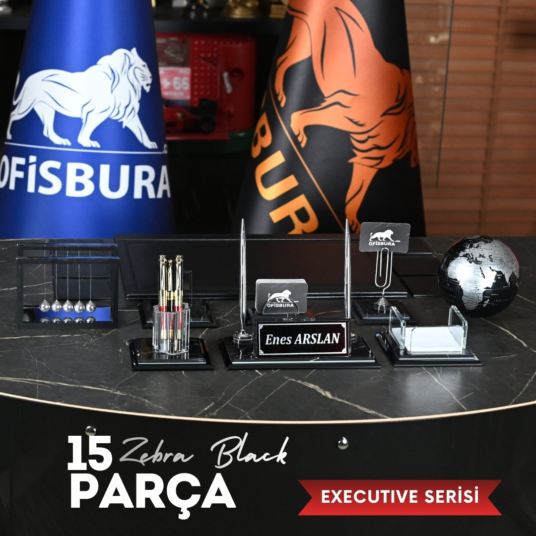 15 Parça Executive Serisi - Zebra Black Ofisbura