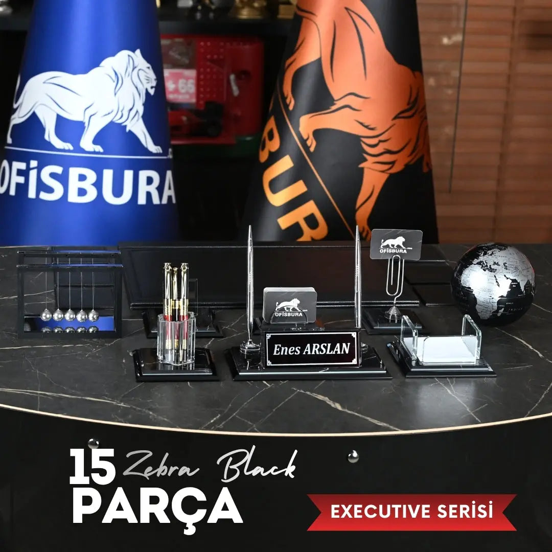 15 Parça Executive Serisi - Zebra Black Ofisbura