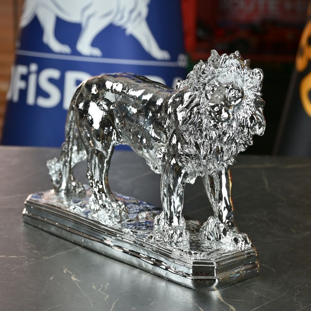 Imperial Aslan Gümüş Dekoratif Biblo 40 Cm Ofisbura