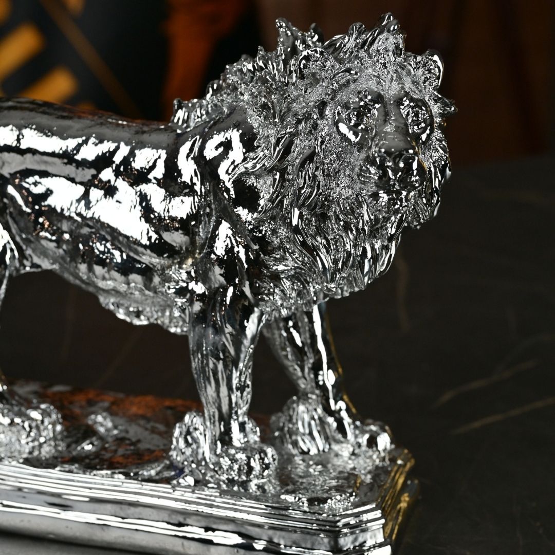 Imperial Aslan Gümüş Dekoratif Biblo 40 Cm Ofisbura