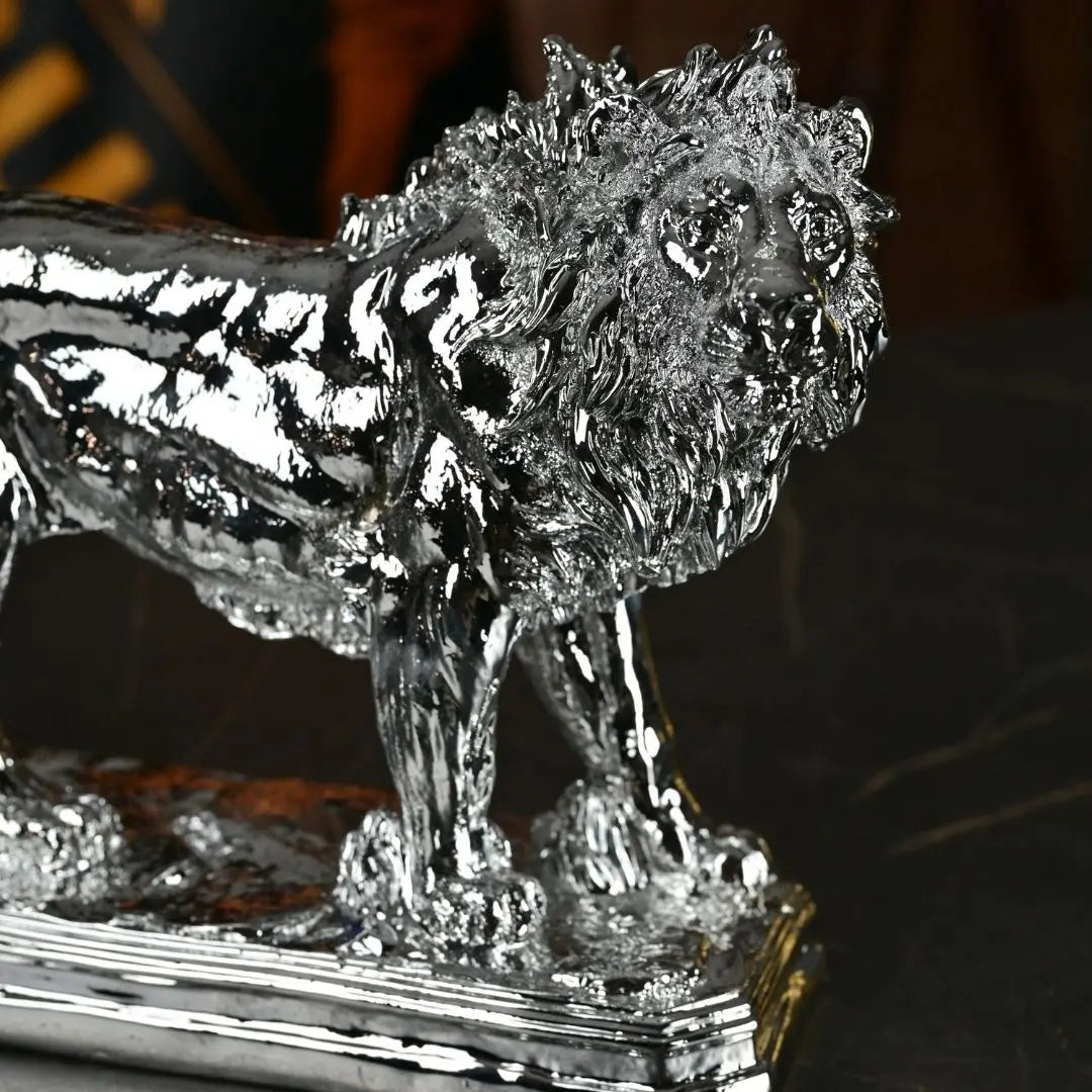 Imperial Aslan Gümüş Dekoratif Biblo 40 Cm Ofisbura