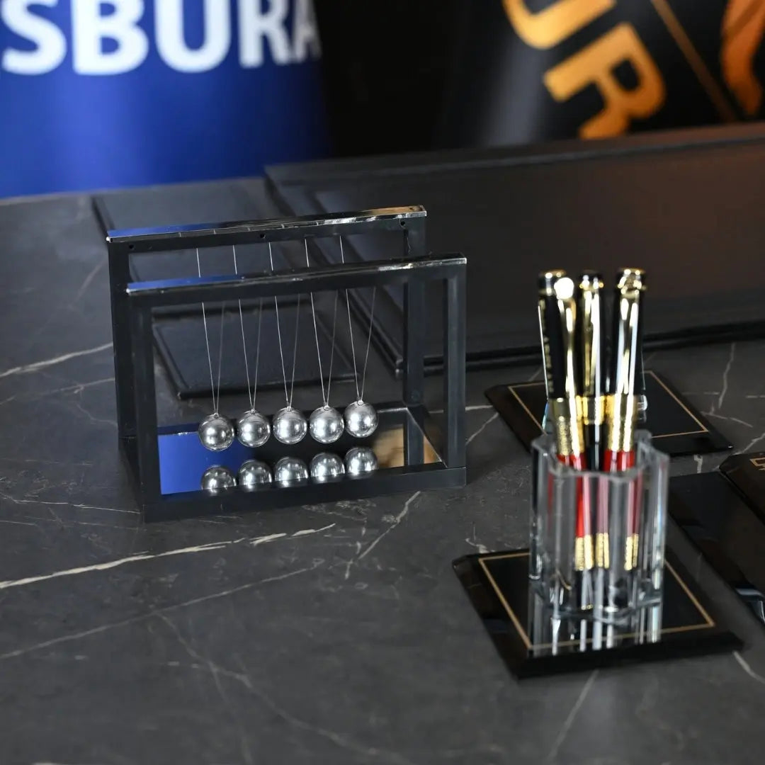 Diamond | Premium Kristal Masa Üstü İsimlik Seti - 15 Parça - Lüks Ofis Masaüstü Sümen Takımı Ofisbura