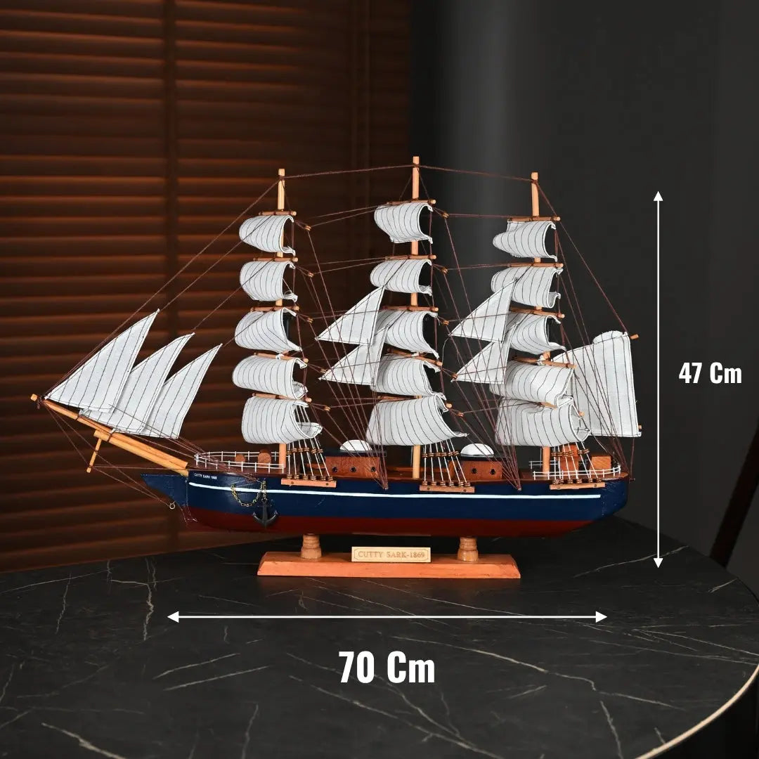 Cutty Sark El Yapımı Ahşap Dekor Gemi – 70 × 47 cm Ofisbura