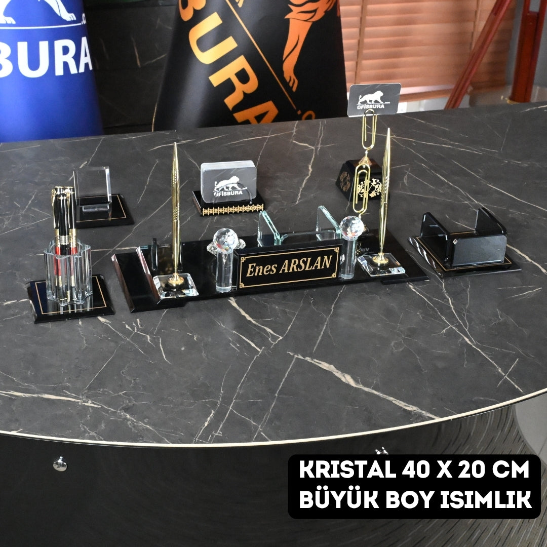 6 Parça Classic Serisi – Özel Kristal Altın Ofisbura