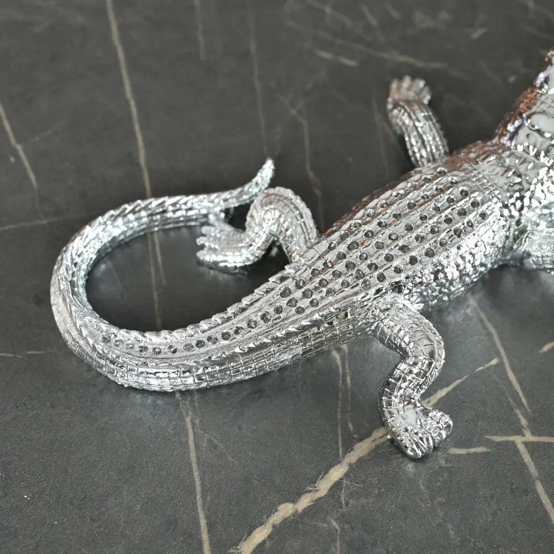 Baby Silver Crocodile Dekoratif Biblo 25 Cm Ofisbura