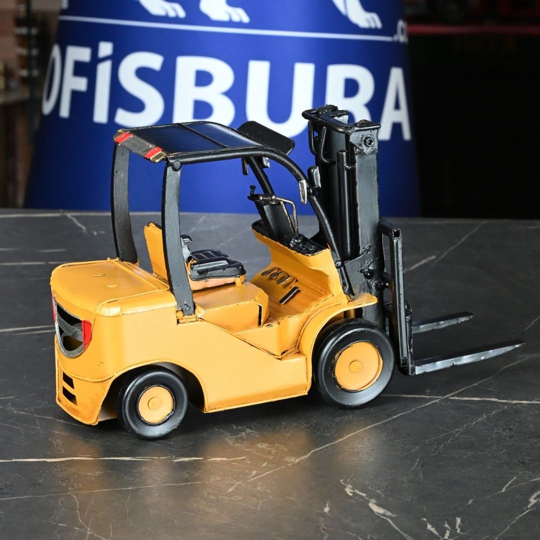 Forklift Metal Dekoratif El Yapımı Model Ofisbura