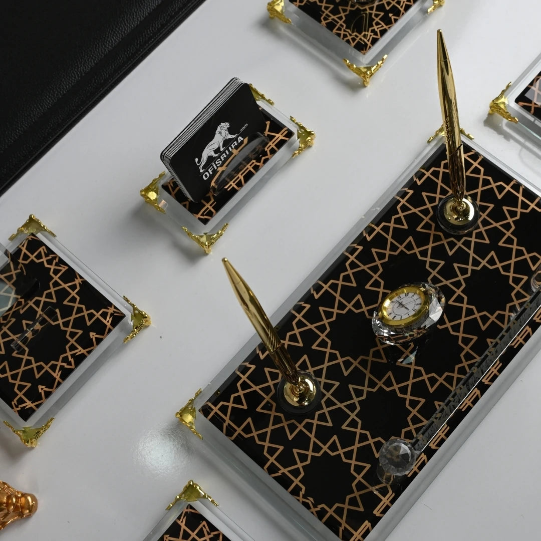 Prestige 20 Parça Premium Kristal Sümen Takımı - Kişiye Özel Masa Üstü İsimlik Seti