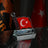Kadife Kutulu Türk Bayrağı Kristal Cam