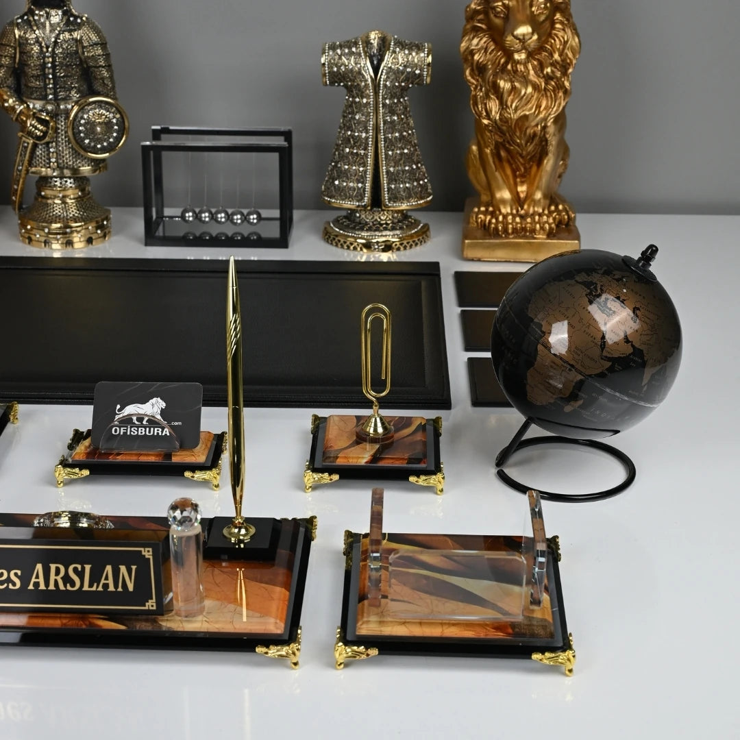 Siena 20 Parça Premium Kristal Sümen Takımı - Kişiye Özel Masaüstü İsimlik Seti