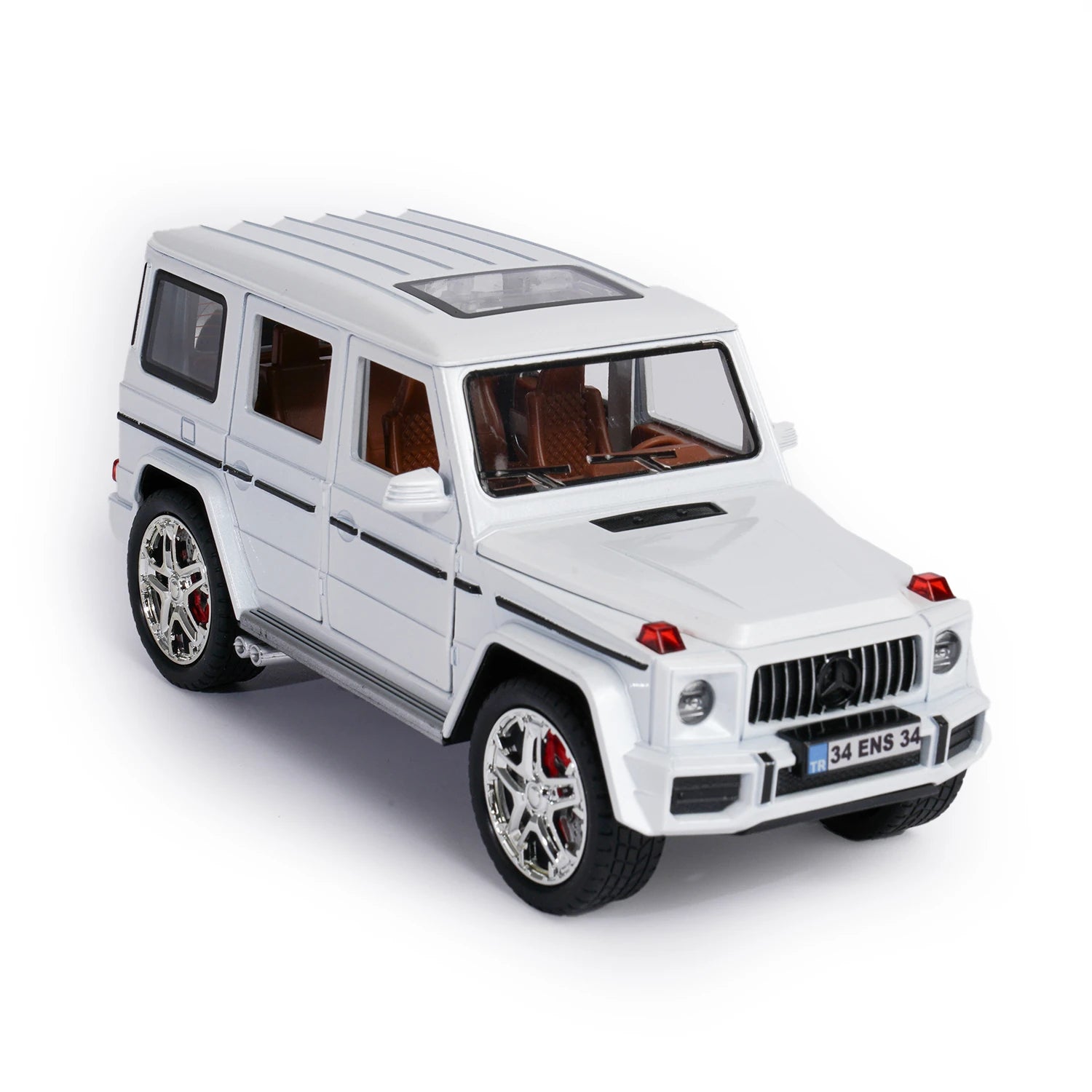 Mercedes G Kasa Beyaz Plakalı Özel 1:24 Ölçek Metal Diecast Araba