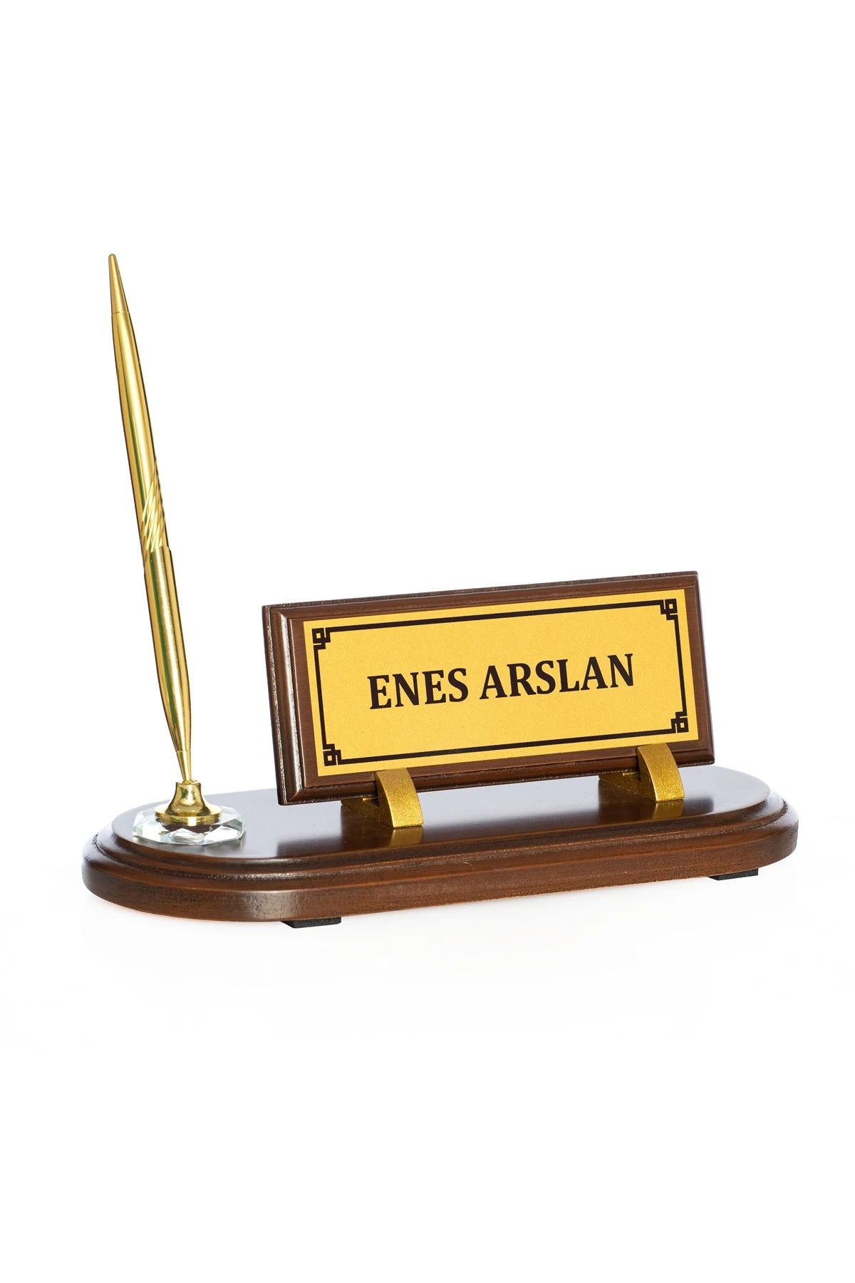 Ahşap Masa İsimliği – Tek Kalemli | Kişiye Özel Ofis İsimlik