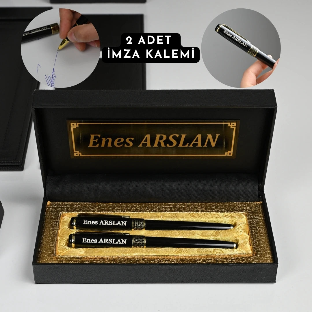 24 Parça Kristal Sümen Takımı ve Masa İsimliği Seti - Altın Detaylı