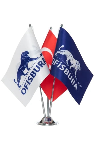Logolu Masa Bayrağı