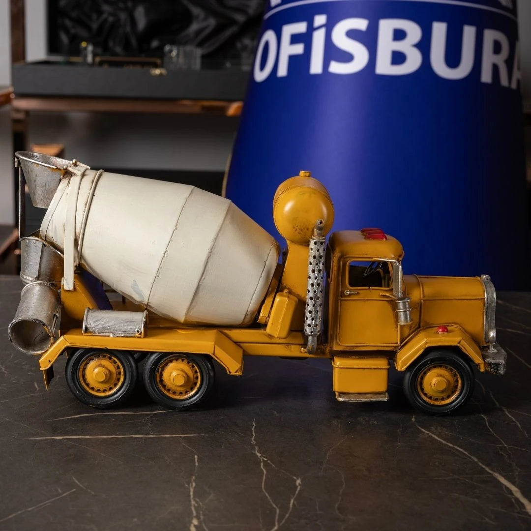 Dekoratif Metal Beton Mikseri | Sarı