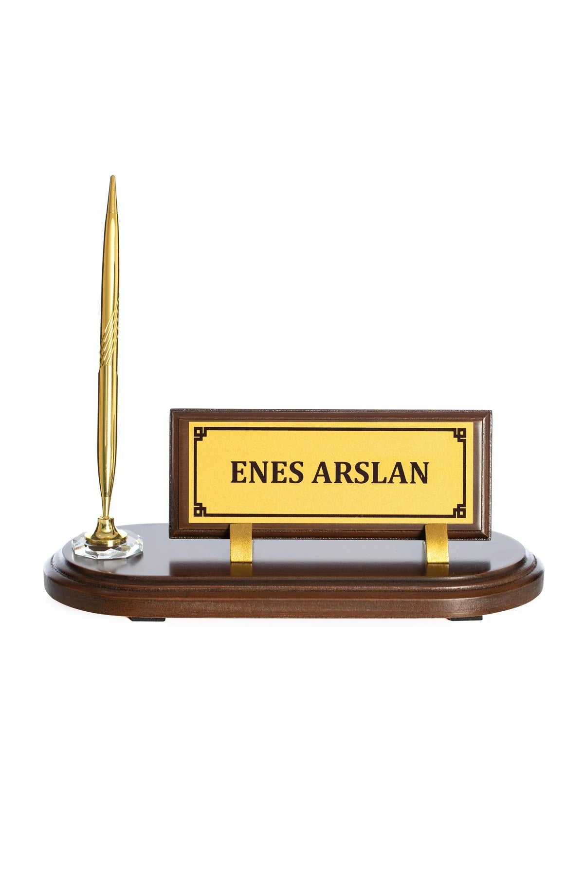 Ahşap Masa İsimliği – Tek Kalemli | Kişiye Özel Ofis İsimlik