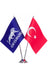 Masa Bayrağı | Logo ve Türk Bayrağı Krom Direk