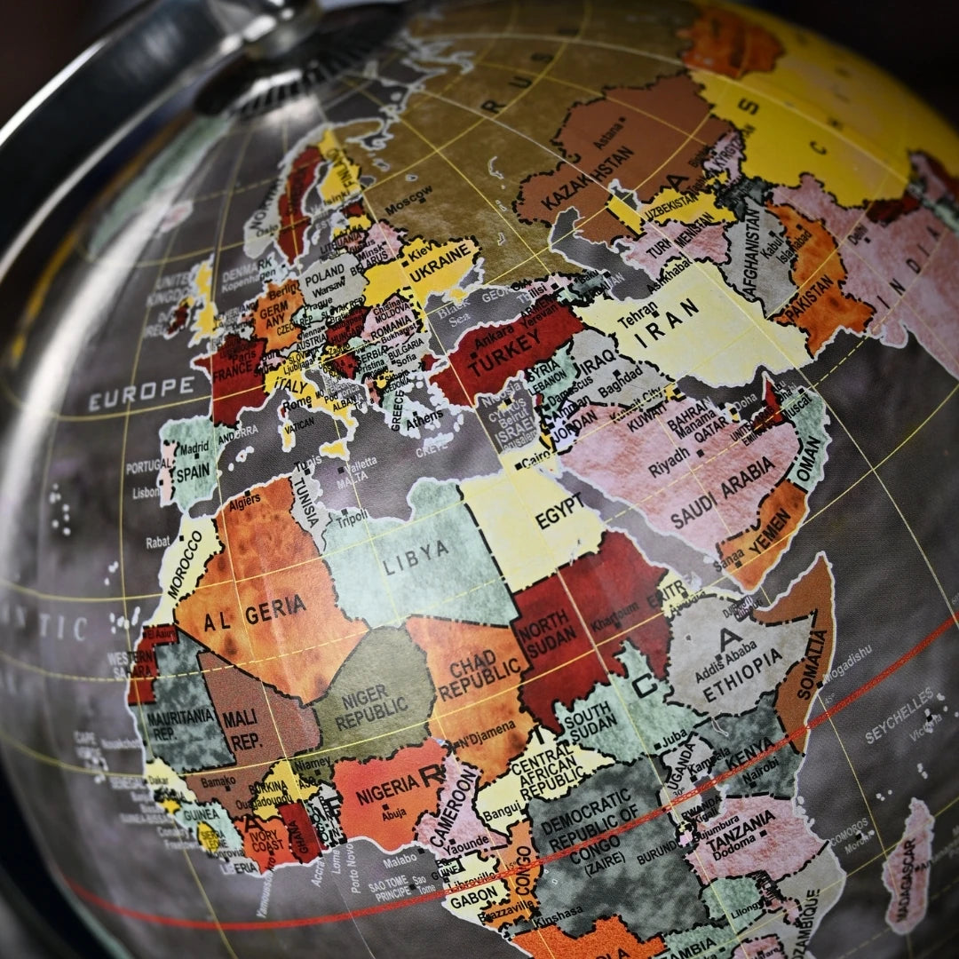 Atlas Chrome 40 Cm Antrasit Dekoratif Dünya Küresi