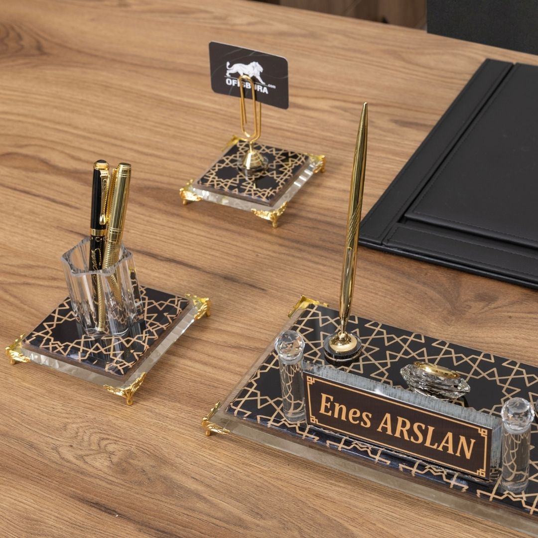 Prestige 7 Parça Kristal Sümen Takımı - Kişiye Özel Masa Üstü İsimlik Set
