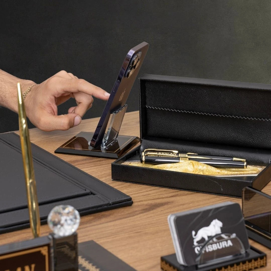 Diamond 12 Parça Premium Kristal Sümen Takımı ve Masa İsimliği Seti