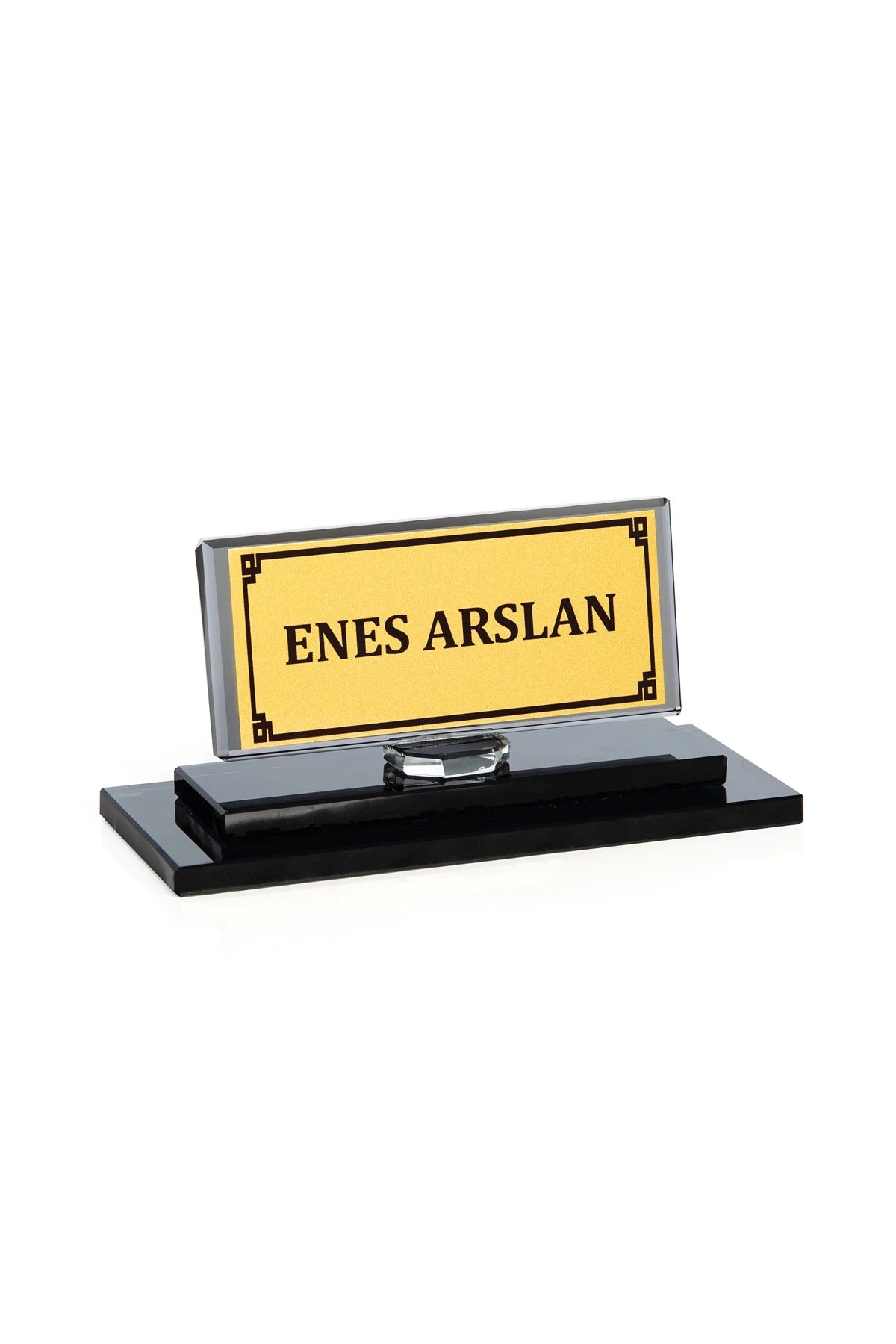 Liberty Kristal Masa İsimliği Siyah - Ofis Büro Masa Üstü İsimlik