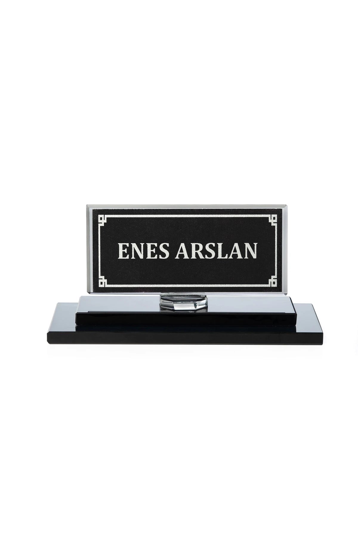 Liberty Kristal Masa İsimliği Siyah - Ofis Büro Masa Üstü İsimlik