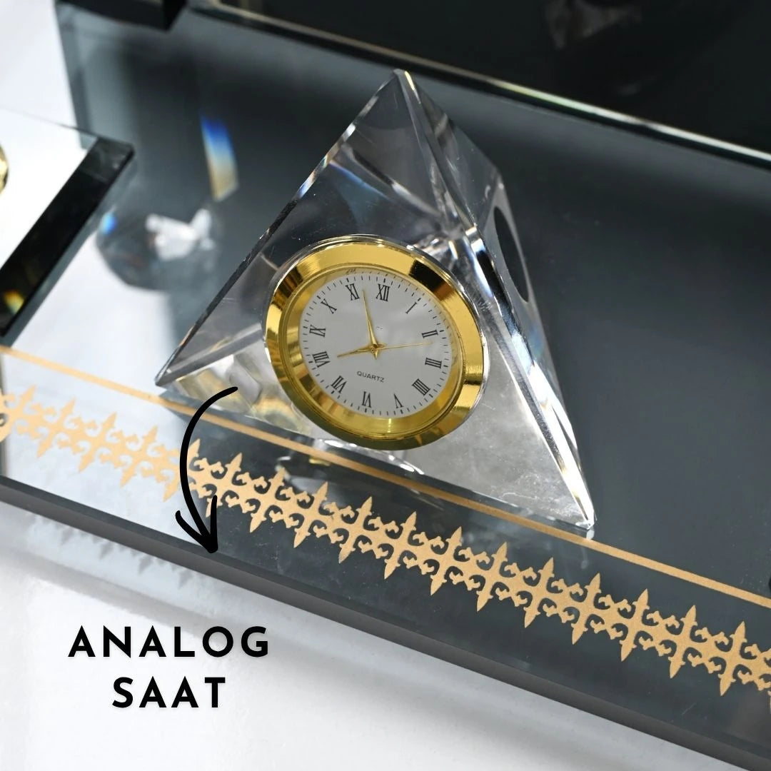 Diamond 20 Parça Premium Kristal Sümen Takımı ve Masa İsimliği Seti