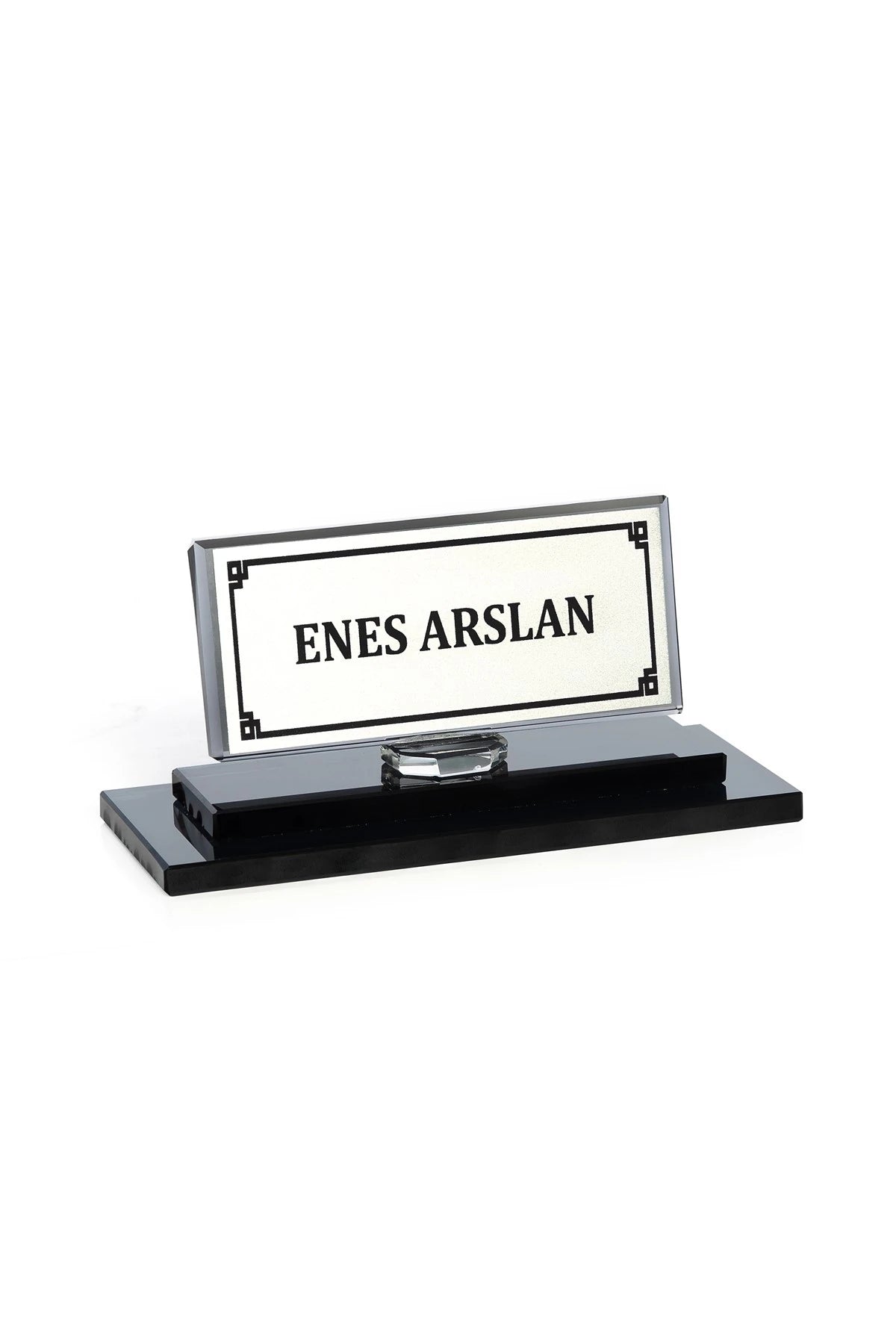 Liberty Kristal Masa İsimliği Siyah - Ofis Büro Masa Üstü İsimlik
