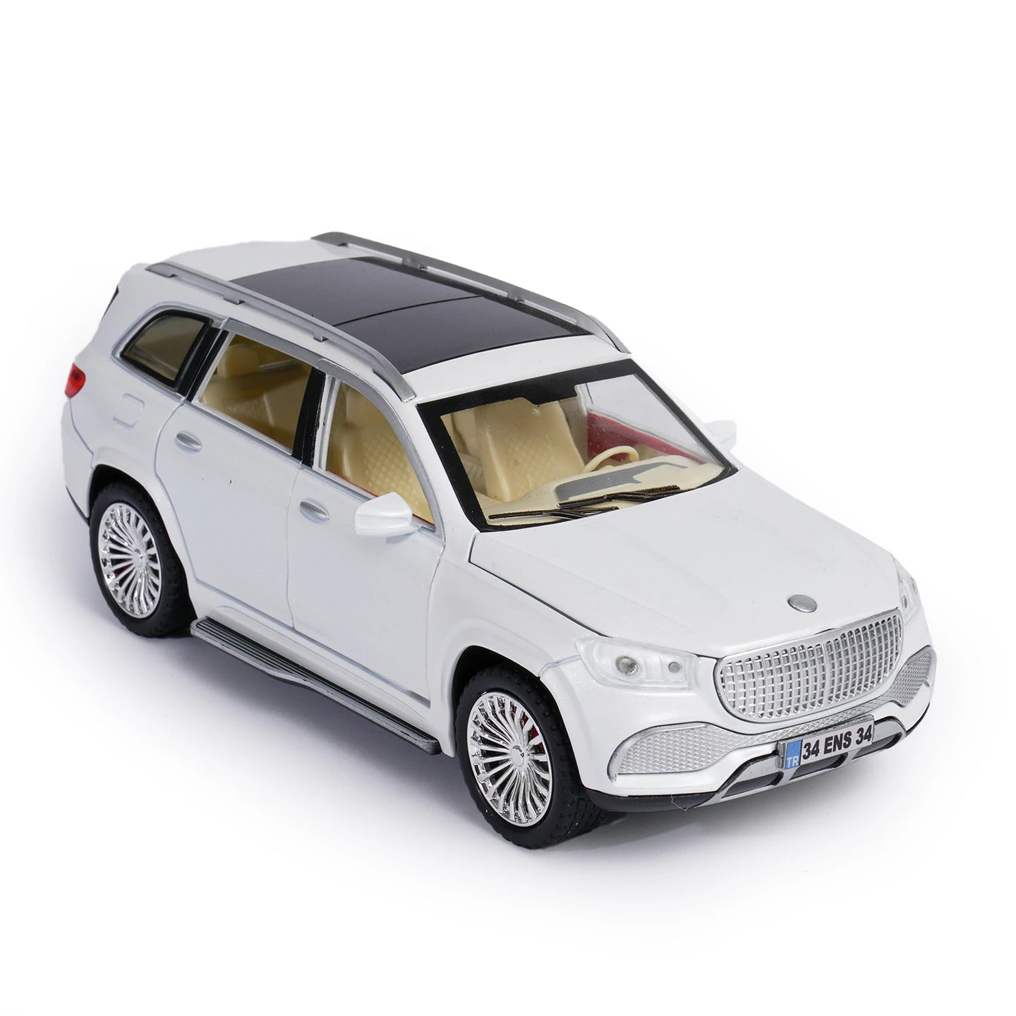 Mercedes GLS 600 Beyaz Plakalı Özel 1:24 Ölçek Metal Diecast Araba