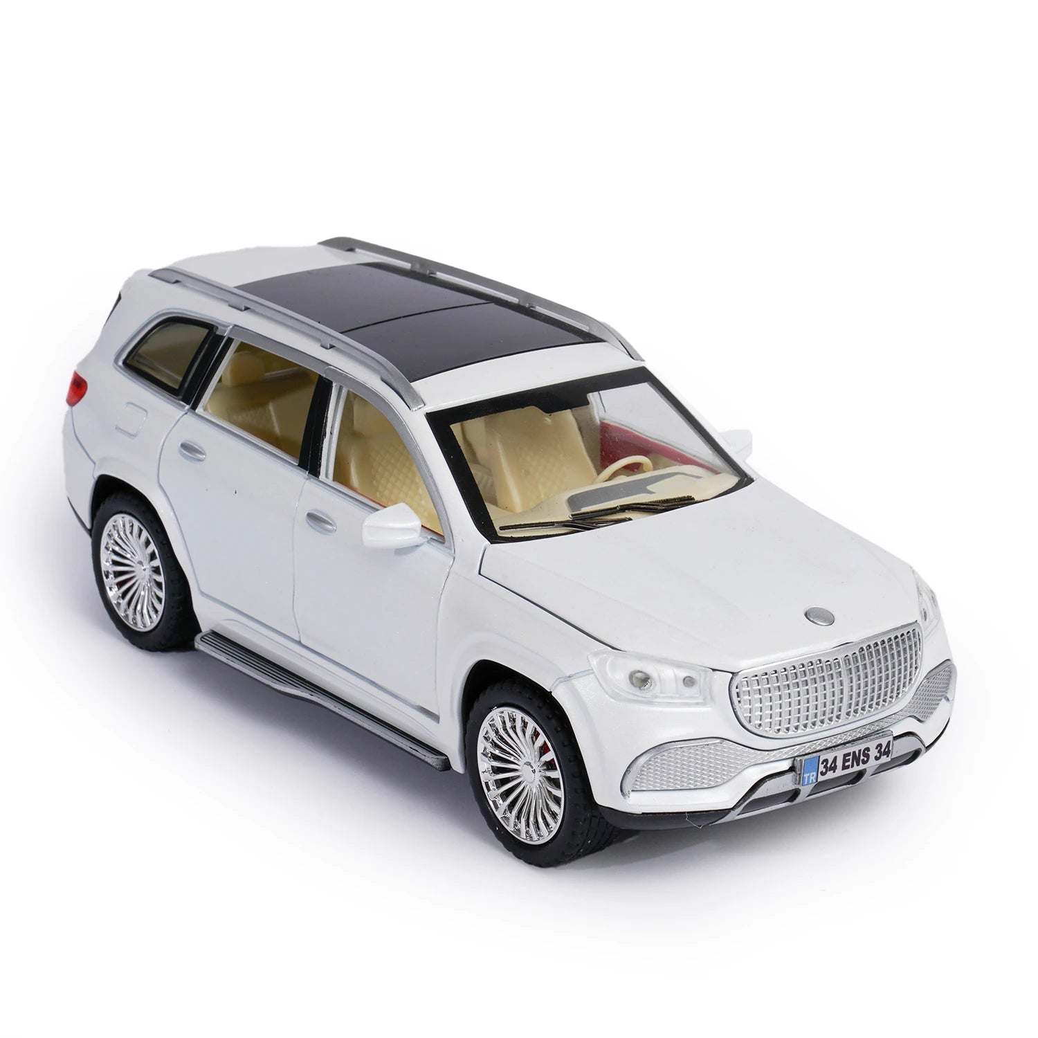 Mercedes GLS 600 Beyaz Plakalı Özel 1:24 Ölçek Metal Diecast Araba