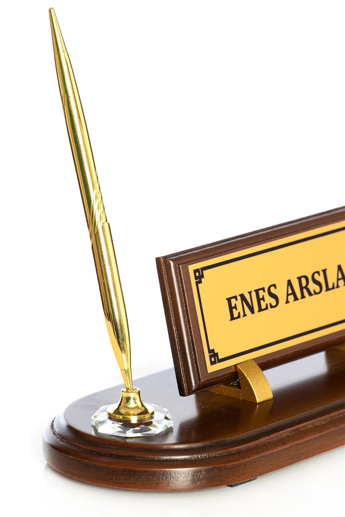 Ahşap Masa İsimliği – Tek Kalemli | Kişiye Özel Ofis İsimlik