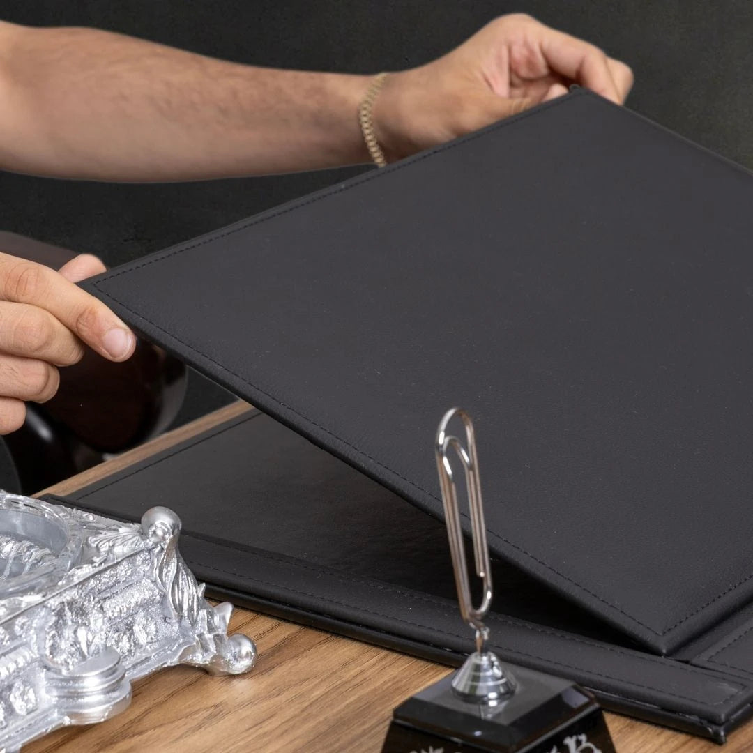 Klasik Gümüş | Premium Kristal Masa Üstü İsimlik Seti - 12 Parça