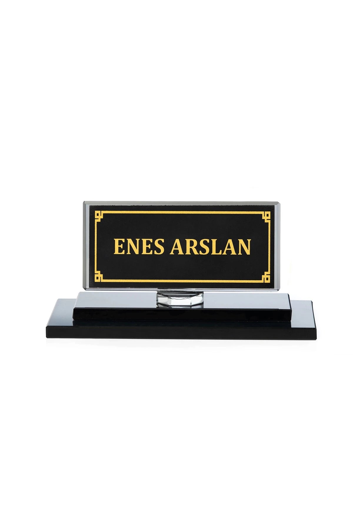 Liberty Kristal Masa İsimliği Siyah - Ofis Büro Masa Üstü İsimlik
