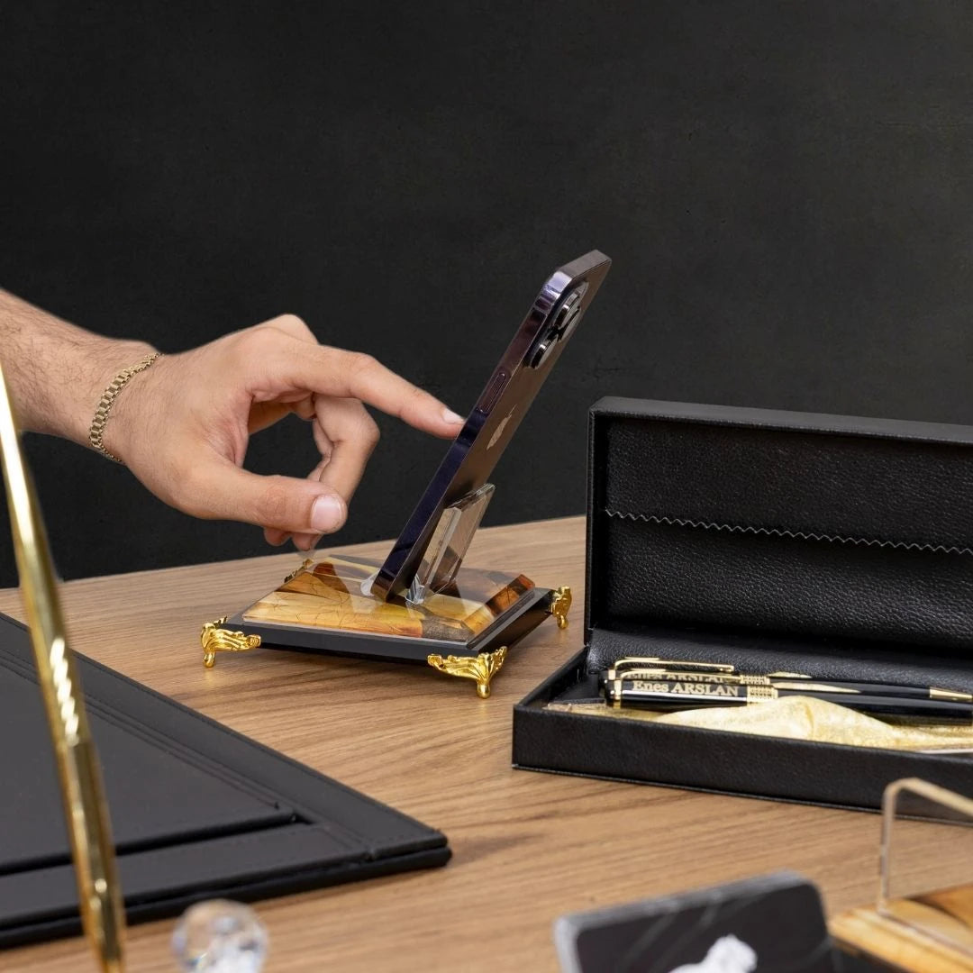 Siena 12 Parça Premium Kristal Sümen Takımı - Kişiye Özel Masaüstü İsimlik Set