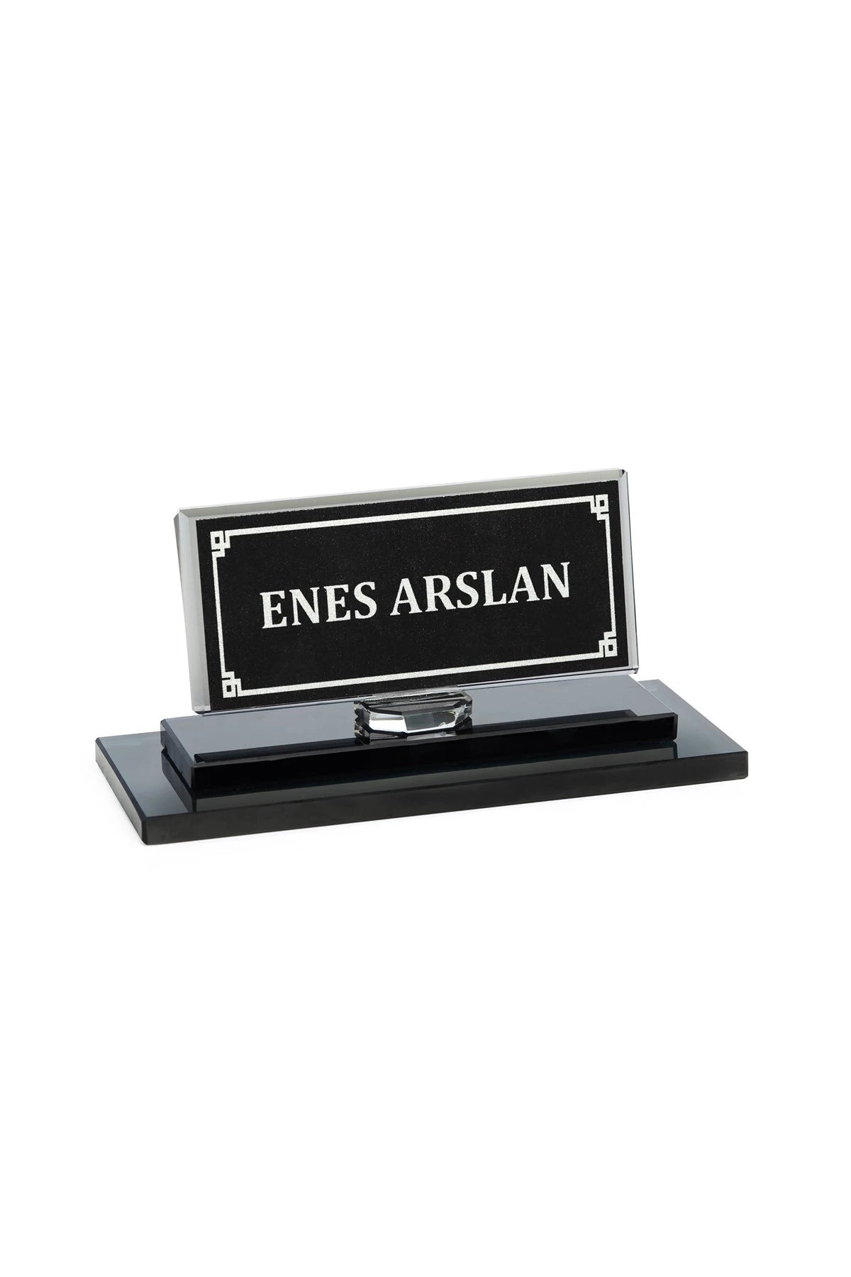 Liberty Kristal Masa İsimliği Siyah - Ofis Büro Masa Üstü İsimlik