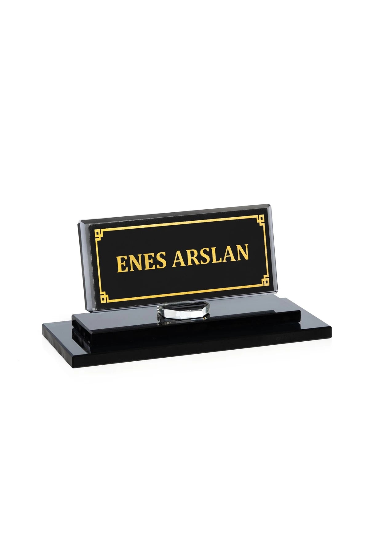 Liberty Kristal Masa İsimliği Siyah - Ofis Büro Masa Üstü İsimlik