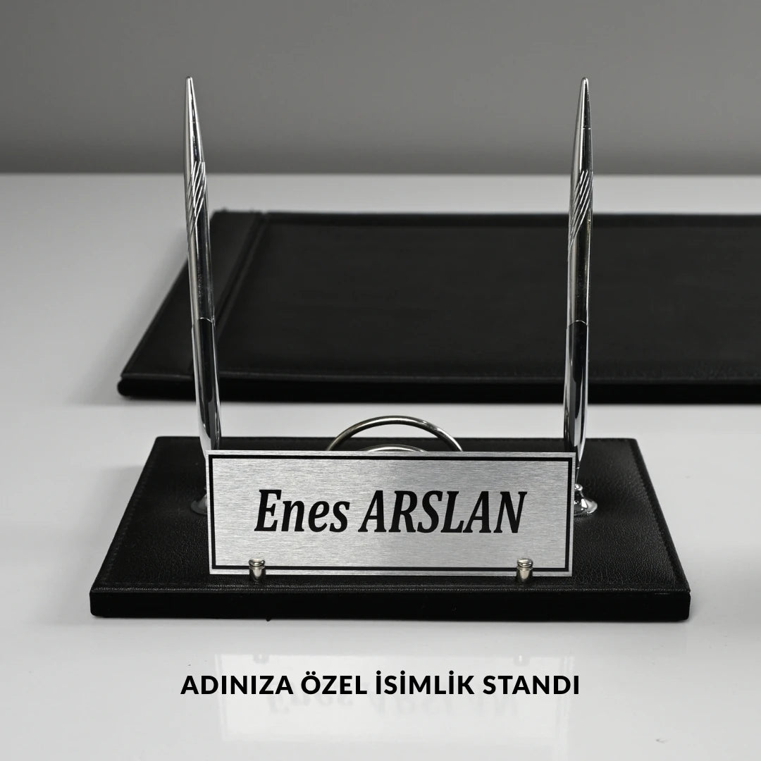 Black - Gümüş Siyah 8 Parça Deri Sümen Takımı