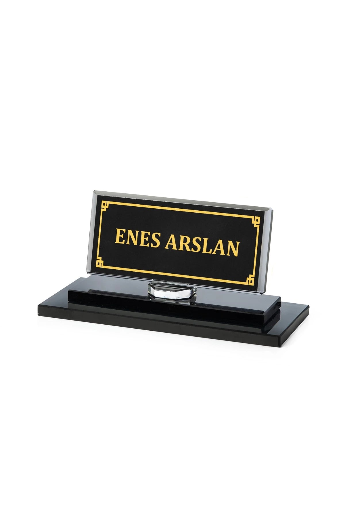Liberty Kristal Masa İsimliği Siyah - Ofis Büro Masa Üstü İsimlik