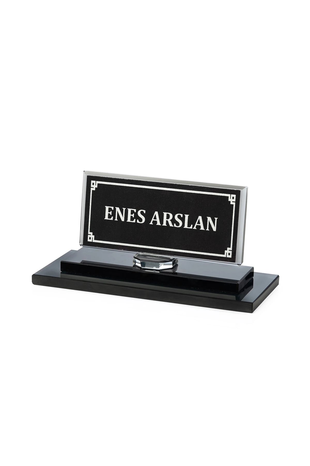 Liberty Kristal Masa İsimliği Siyah - Ofis Büro Masa Üstü İsimlik